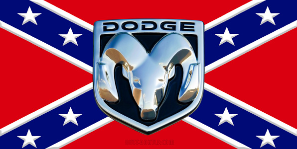 Rebel Flag With Dodge Ram Logo License Plate