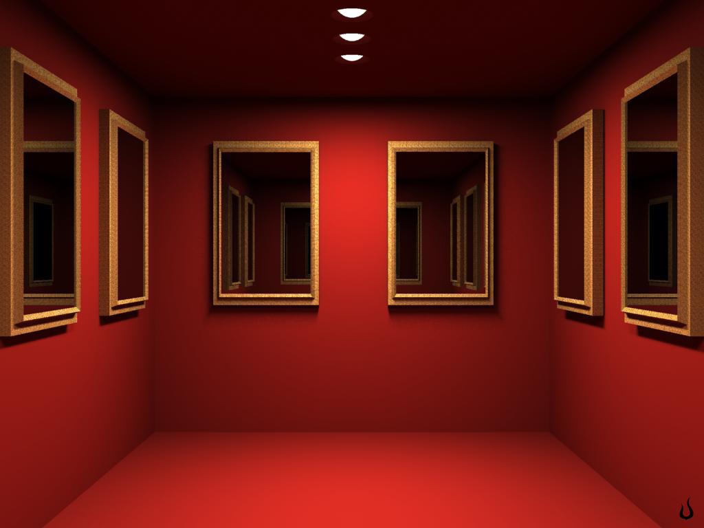 1024x768 Red Mirrored Room desktop PC and Mac wallpaper 1024x768