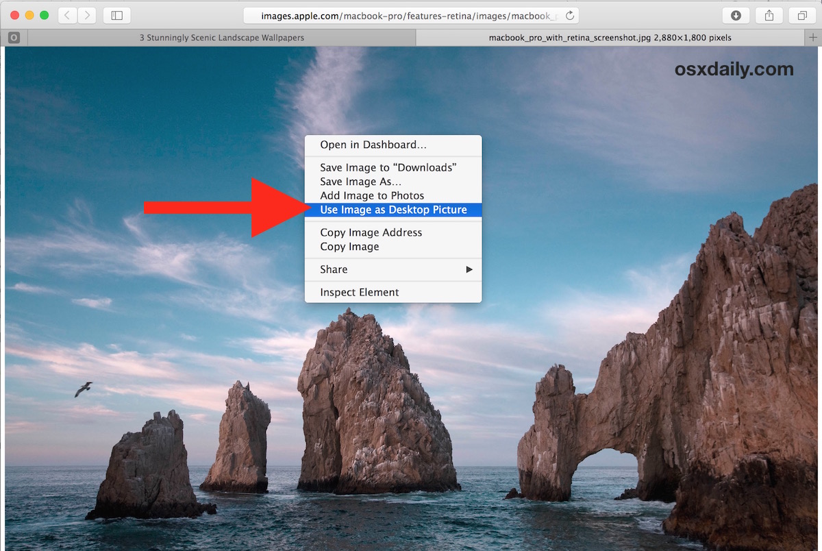 Set Mac Os X Desktop Background Wallpaper From Any Image In Safari