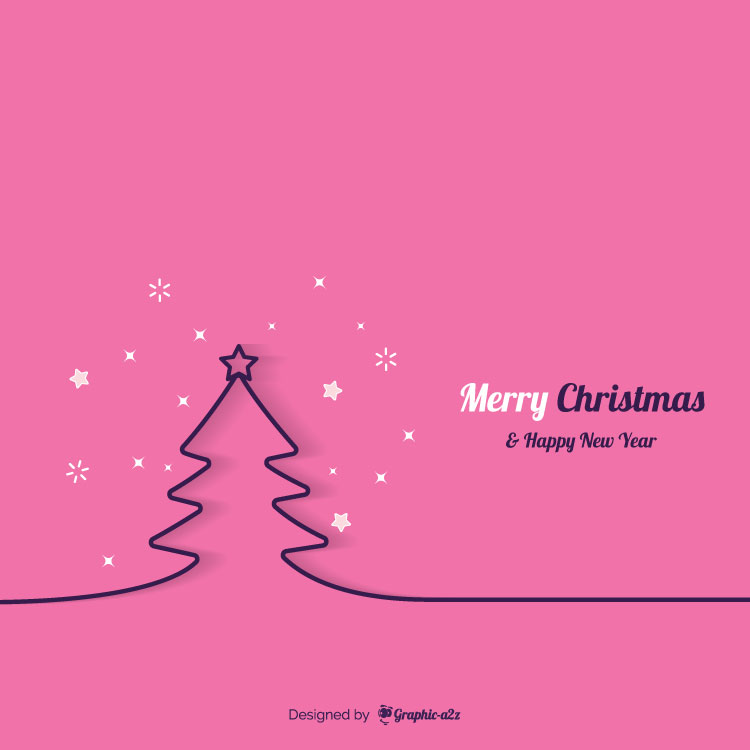 Minimal Line Christmas Tree Background Vector Graphica2z