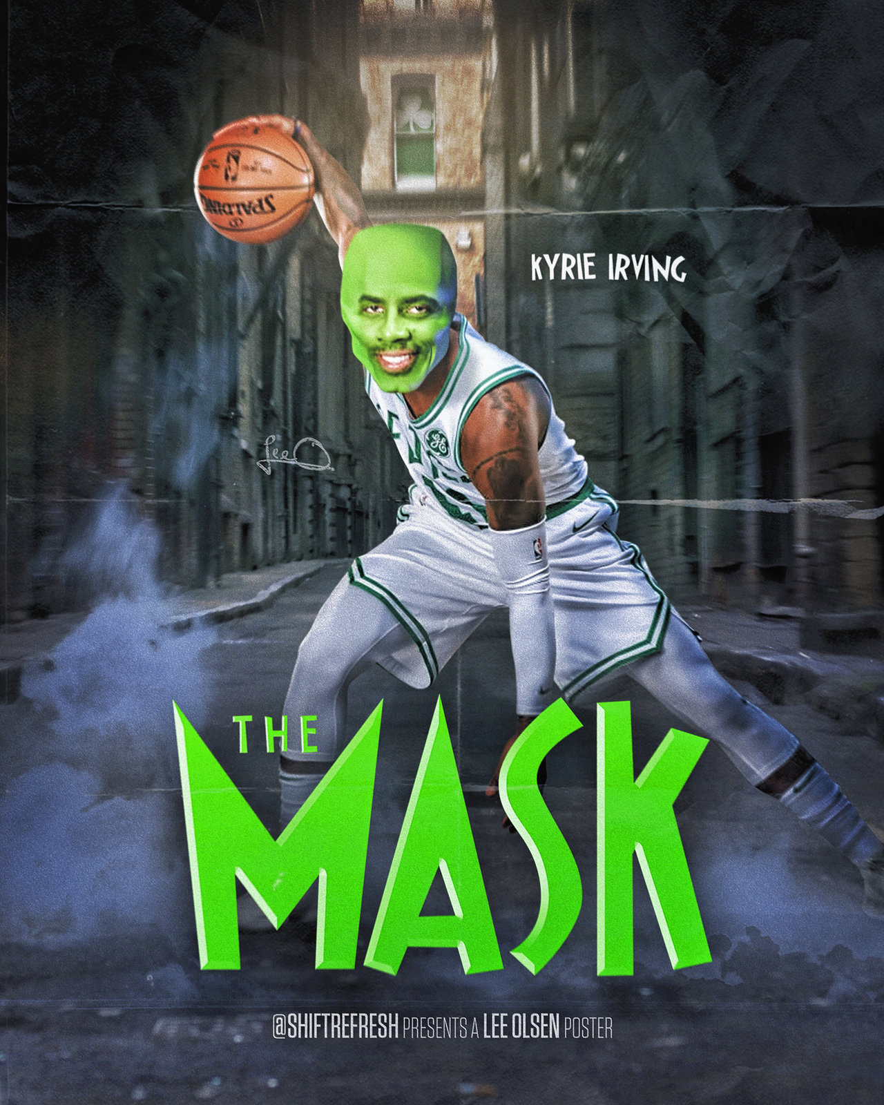 Kyrie Irving The Mask Nba Poster Wallpaper By Skythlee On