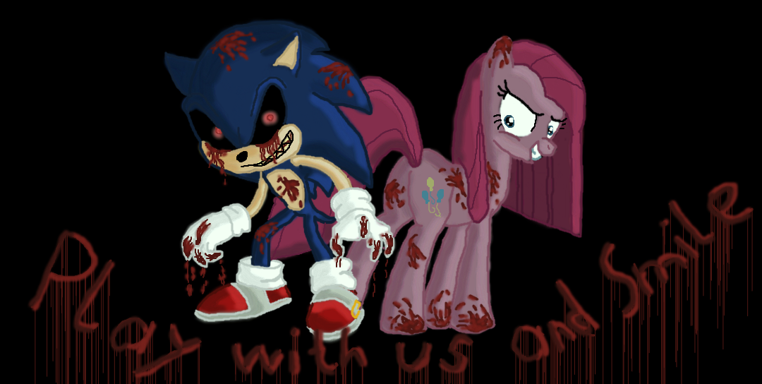 Sonic Exe And Pinkamena By Mrdragonboy96