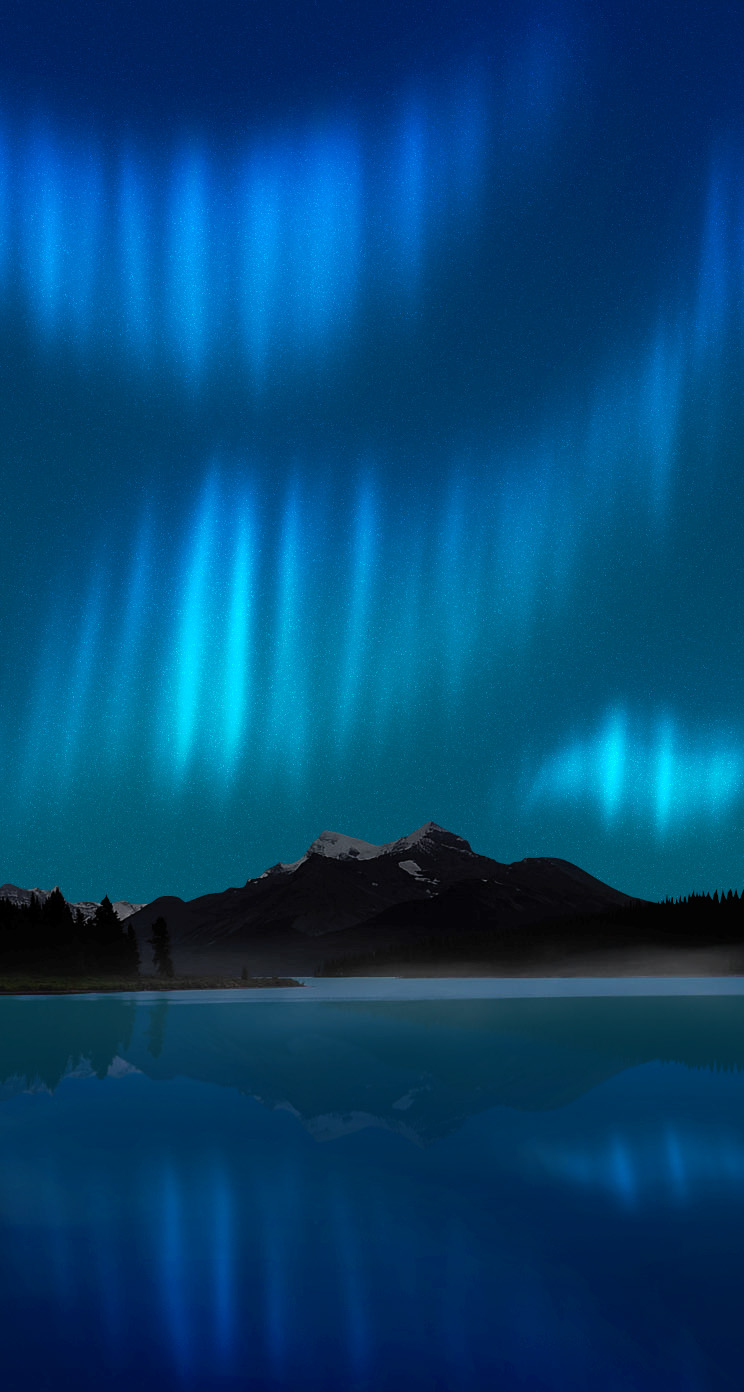 Northern Lights Lake Reflection iPhone Wallpaper Ipod HD