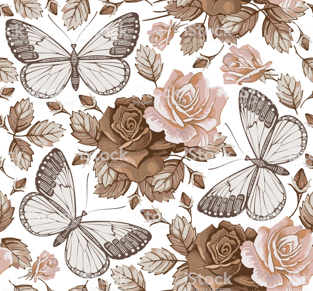 Seamless Pattern Beautiful Pink Blooming Realistic Isolated