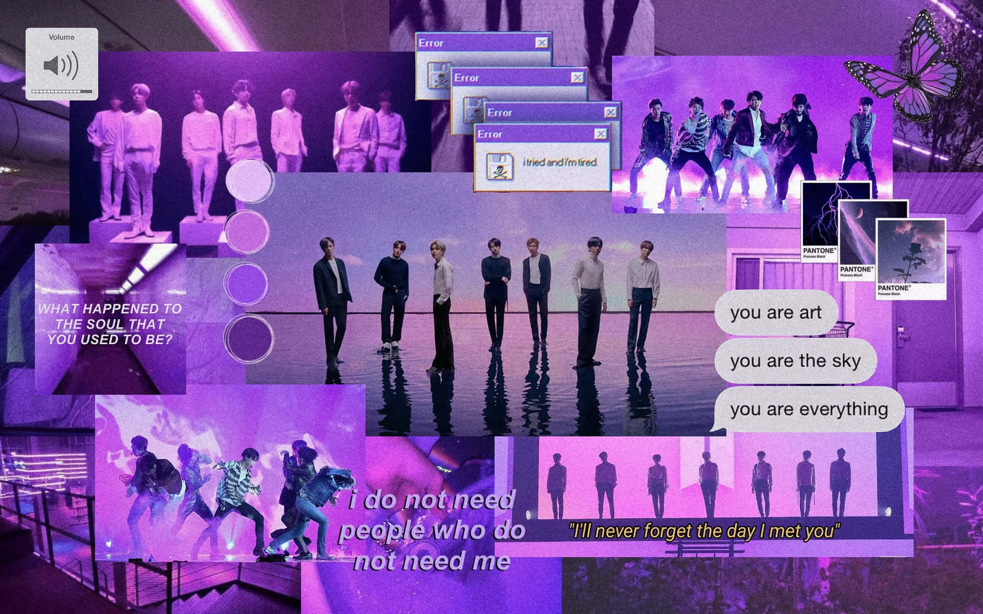 Purple Aesthetic Collage Wallpaper