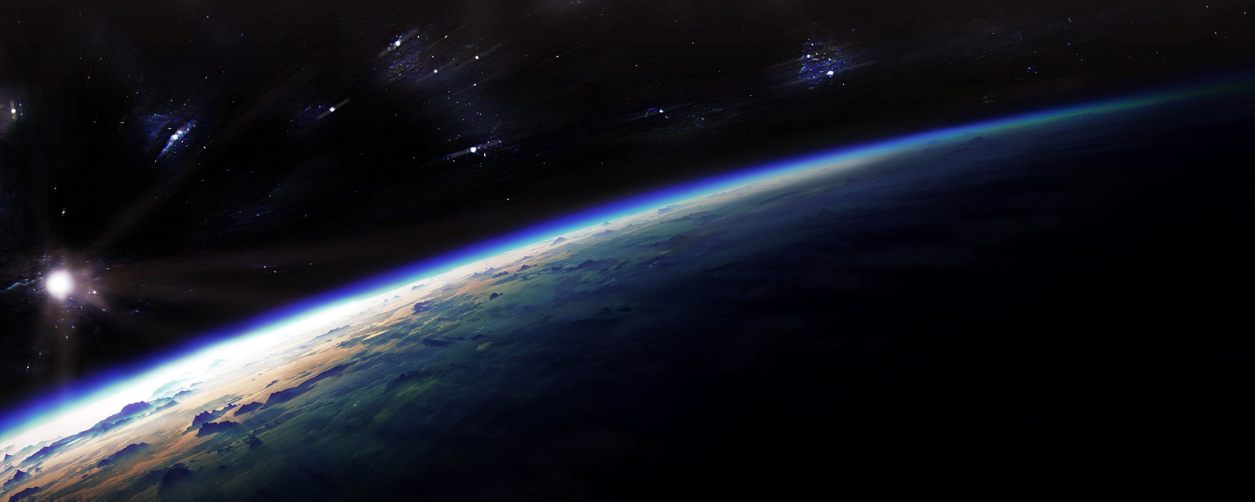 Dual Monitor Background Screen Wallpaper Space Earth