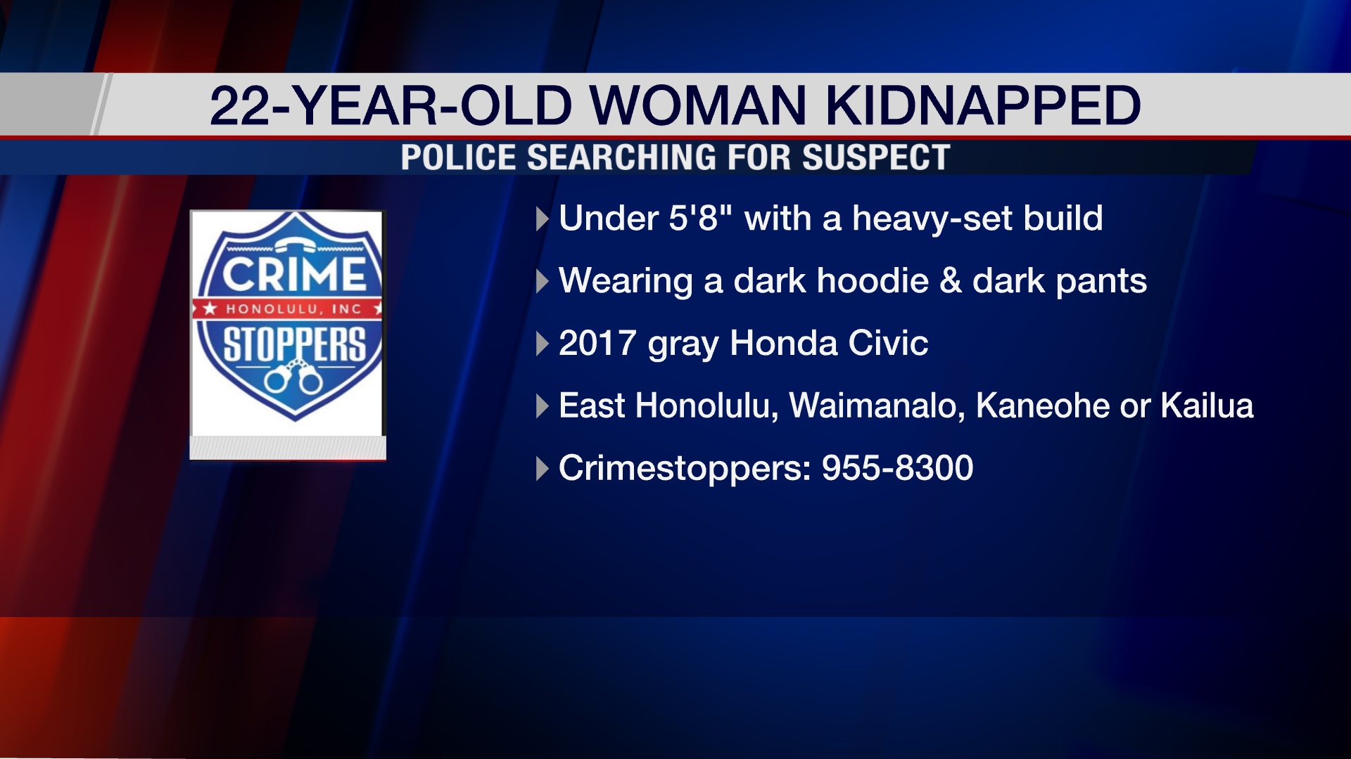 Police Release Suspect Information For Edly Kidnapping A U
