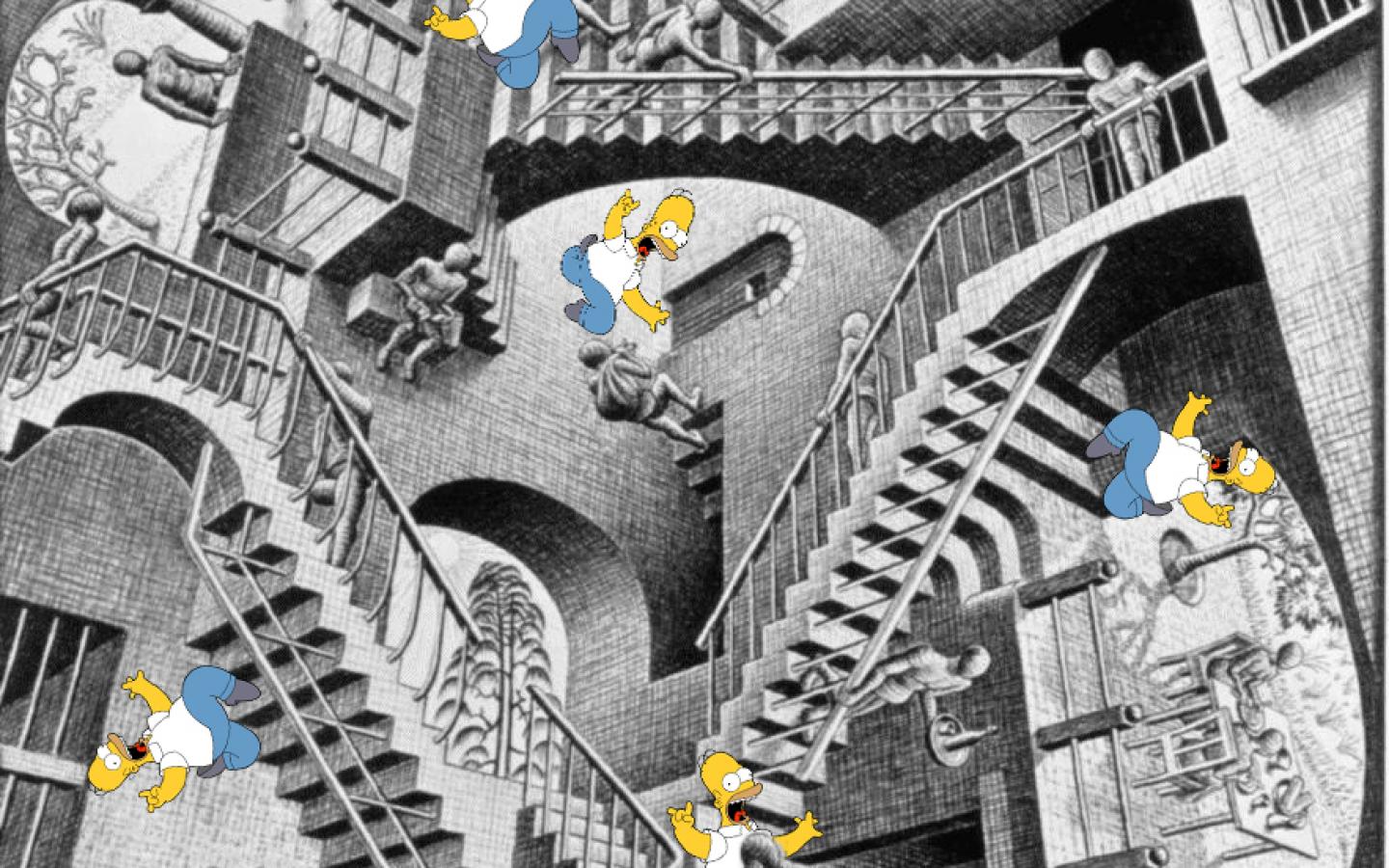 Homer Simpson Mc Escher Wallpaper Hq