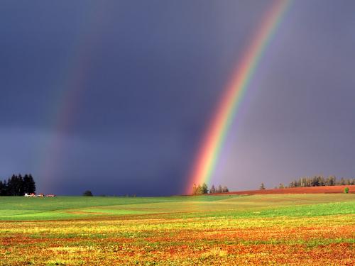 Double Rainbow Marion County Oregon Widescreen Wallpaper