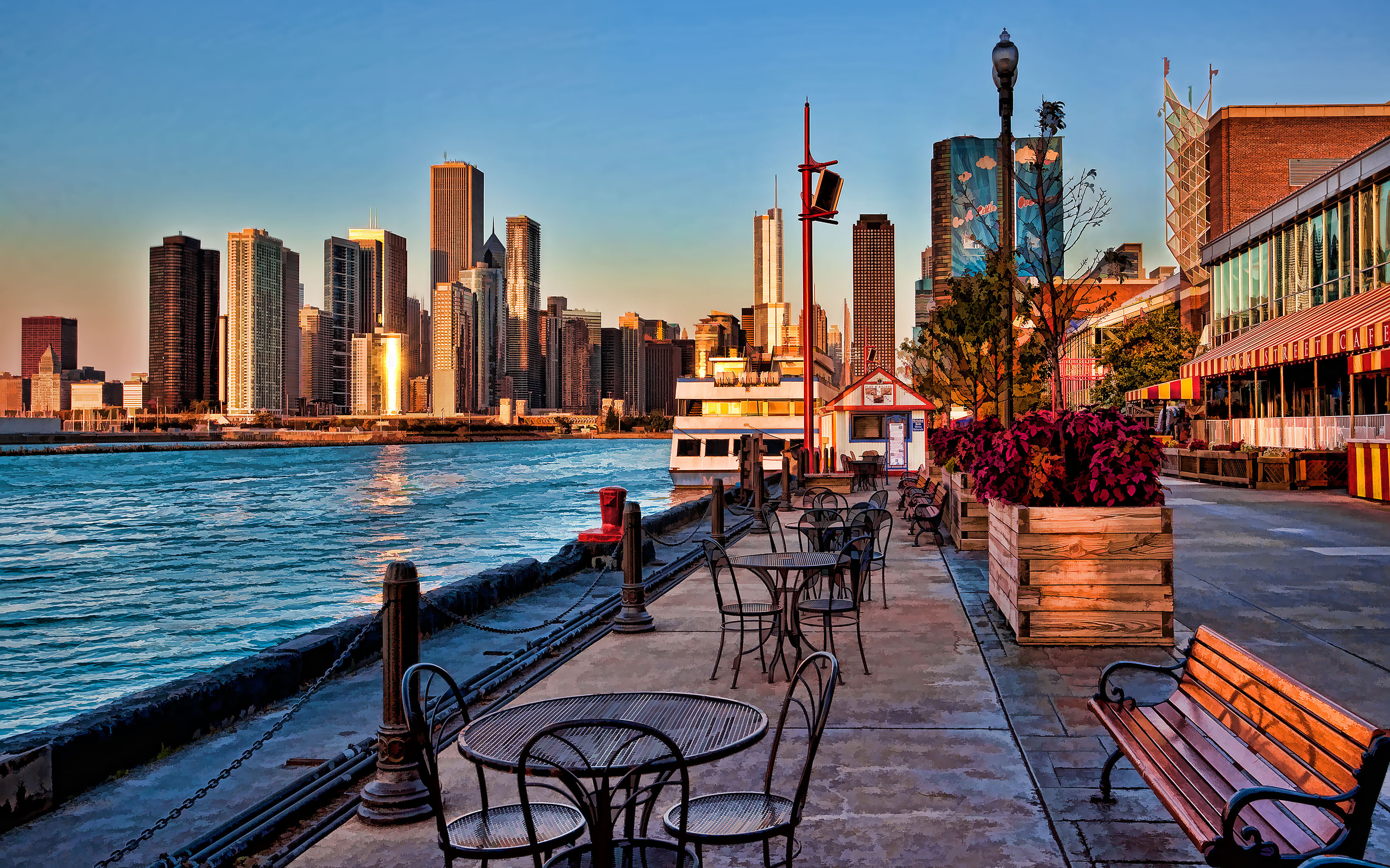 Navy Pier Sunrise Chicago HD Wallpaper