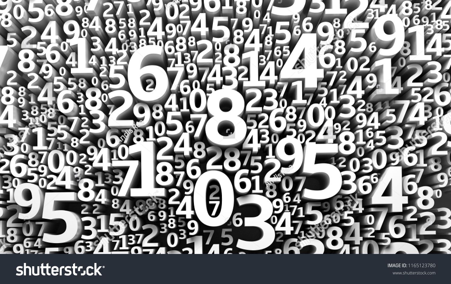 Abstract 3d Numbers Background Puter Science Design Algebra