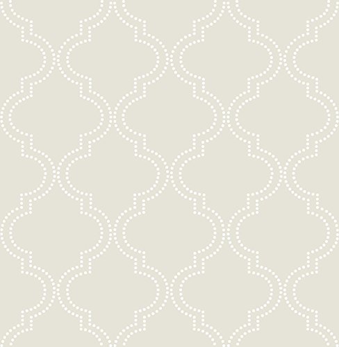 About Wall Pops Nu1425 Taupe Quatrefoil Peel And Stick Wallpaper