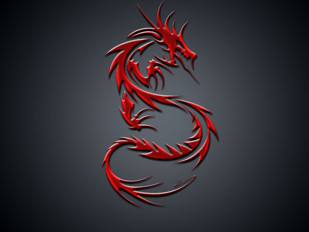 Red Dragon on Cool Green Dragon Wallpapers