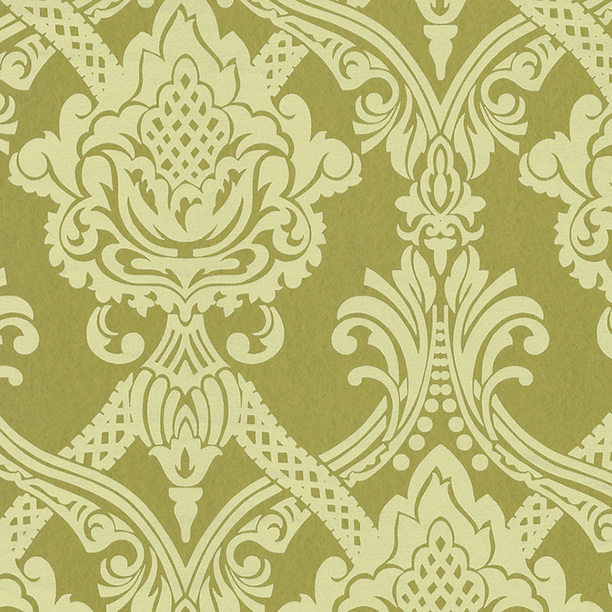 Flocked Metallic Wallpaper Green Rugs Textiles