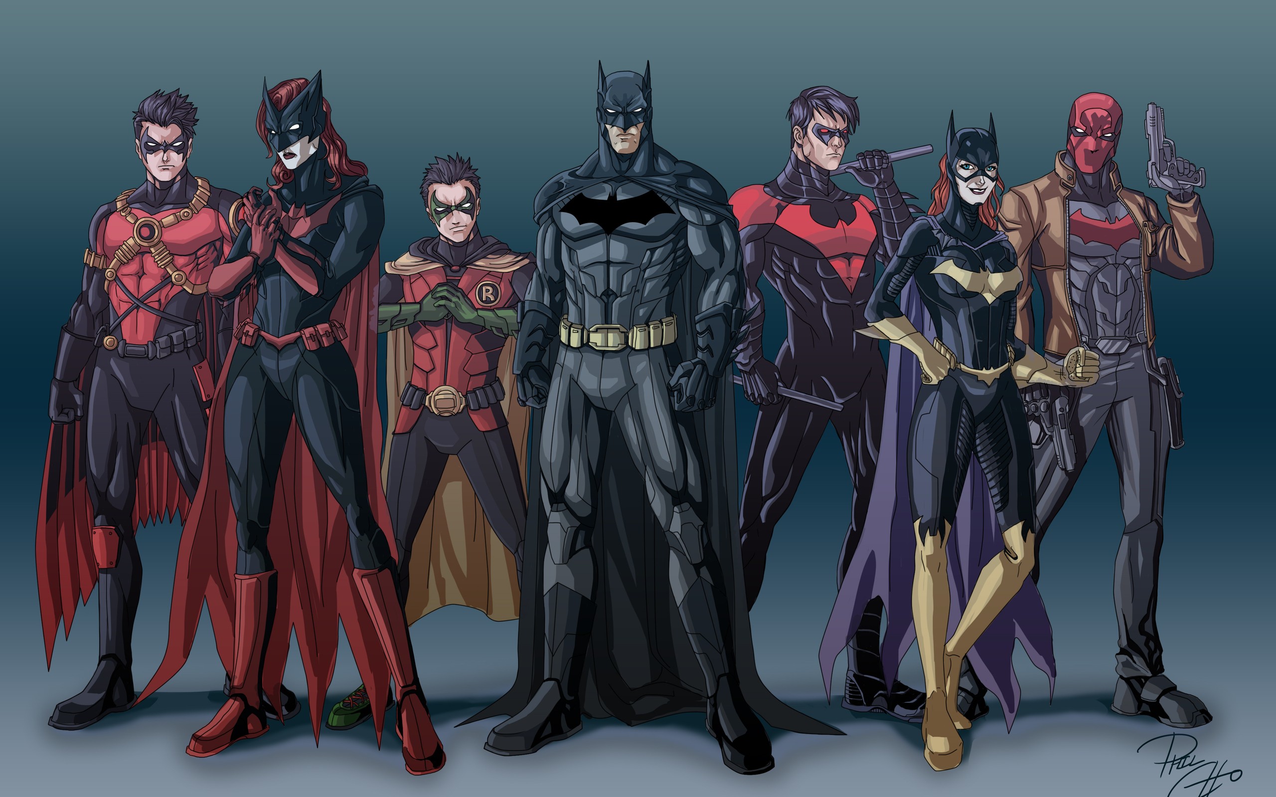 Batman Robin Batwoman Justice League Nightwing Red Hood