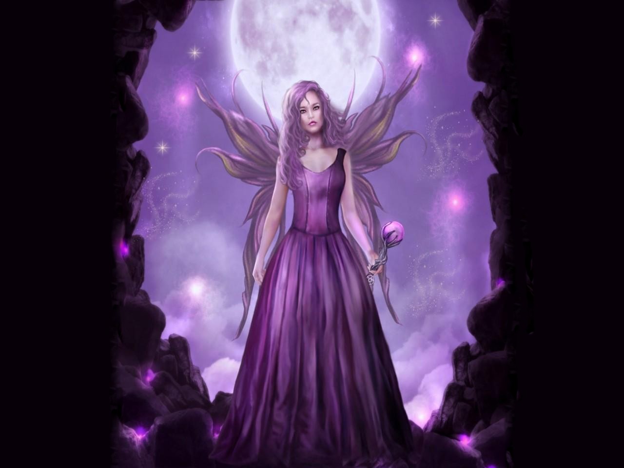 Purple Fairy Fantasy Wallpaper
