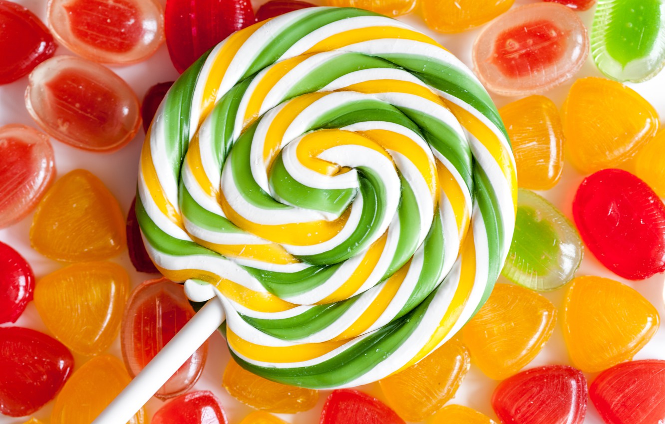 Wallpaper Colorful Candy Sweets Lollipops Sweet