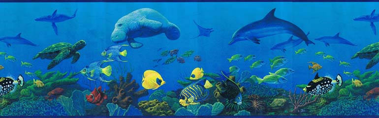 Details About Under The Sea Dolphins Torti Lla Wallpaper Border