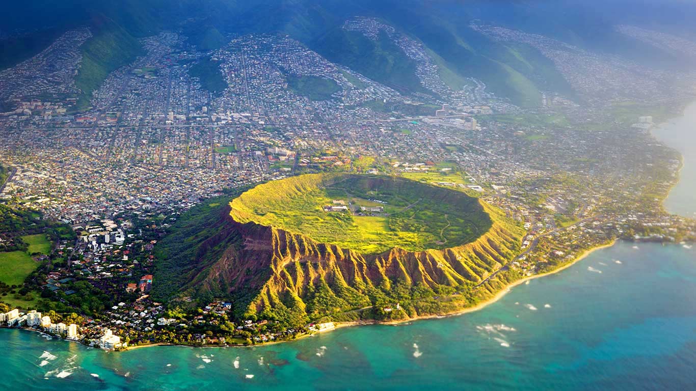 Aerial Of Diamond Head O Ahu Hawaii Wallpaper By T1000