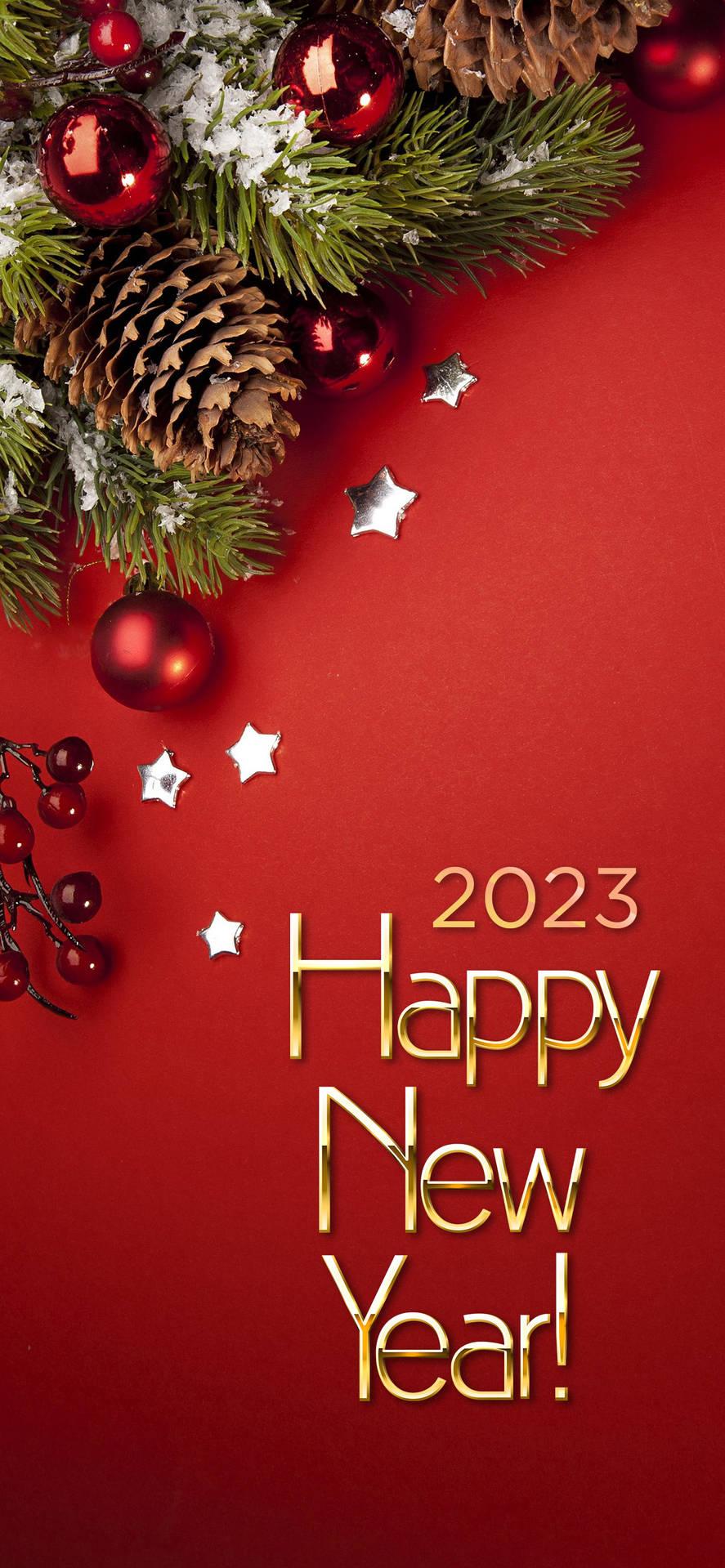 Red Aesthetic Happy New Year Wallpaper