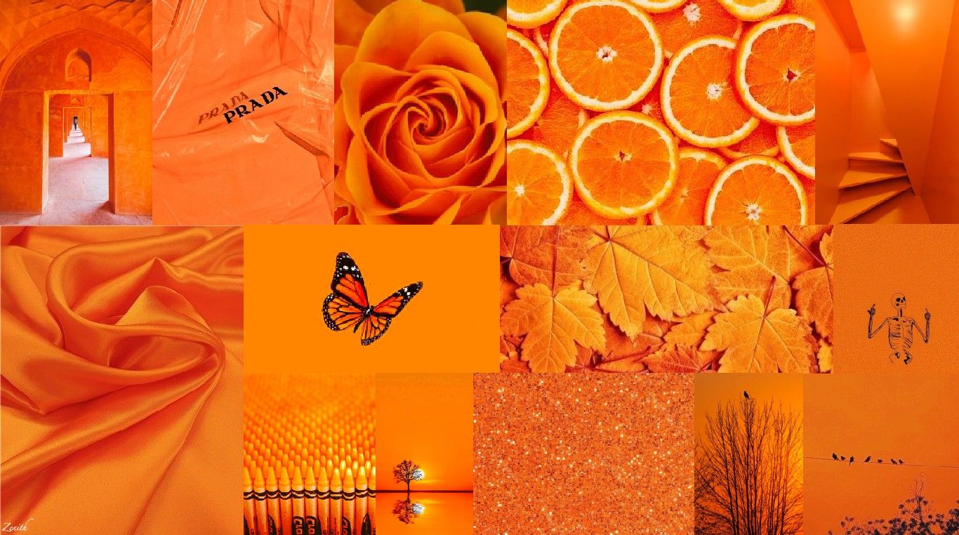 Orange Aesthetic Wallpaper Laptop Paper Lamp