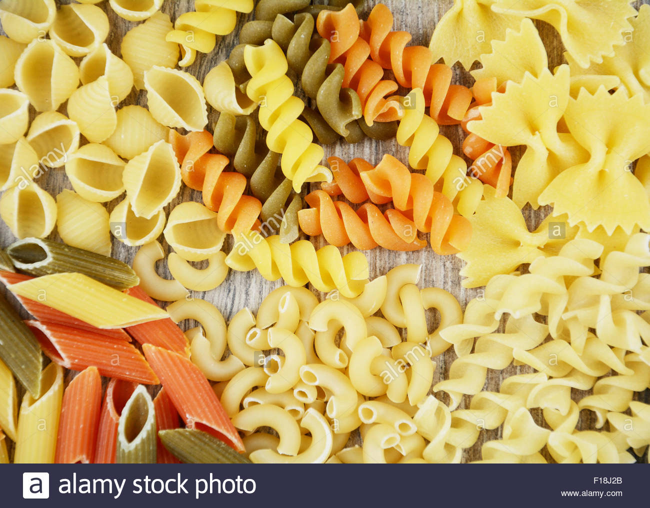 Different Kinds Of Pasta Background Stock Photo