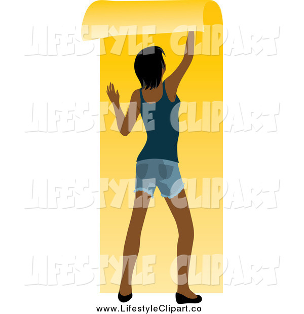 Clip Art Of A Black Woman Hanging Yellow Wallpaper By Rosie Piter