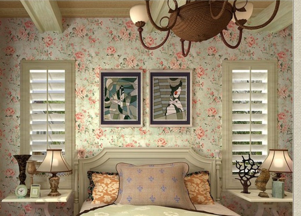 Vintage American Country Style Flower Wallpaper New Home