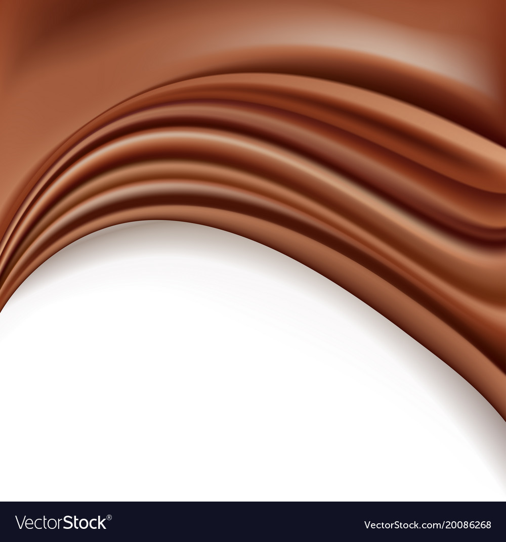 Chocolate Background With Soft Creamy Waves Vector Image