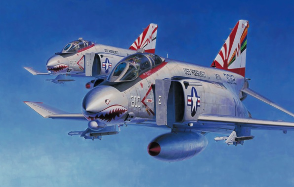 Wallpaper F Phantom Art Aviation Painting Ww2 War Jet Fighter