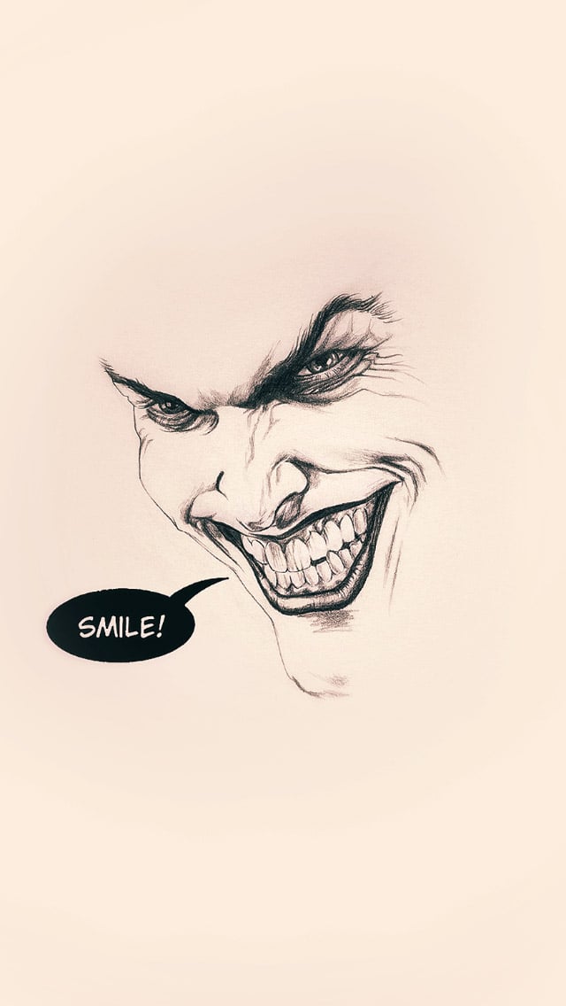 Joker Batman Smile Flat Minimal iPhone 5 Wallpaper HD   Free
