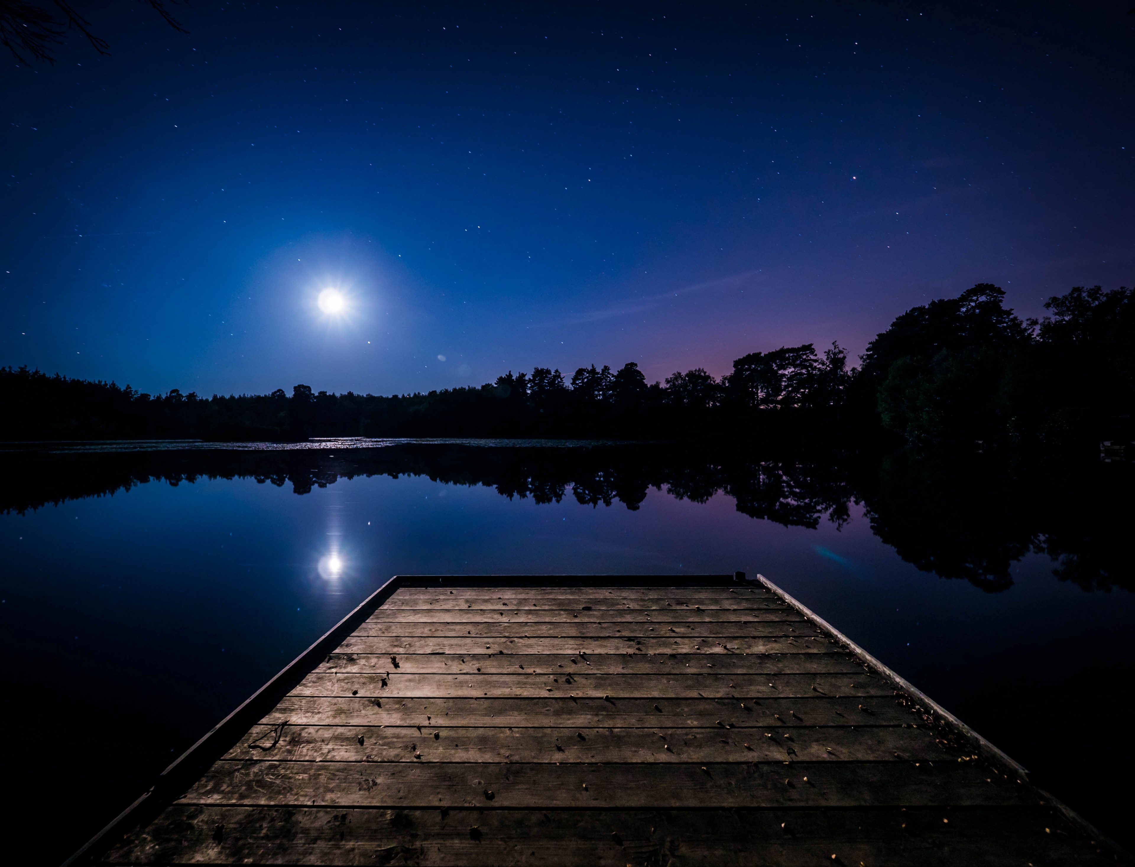 Night Sky Moon 4k Wallpaper