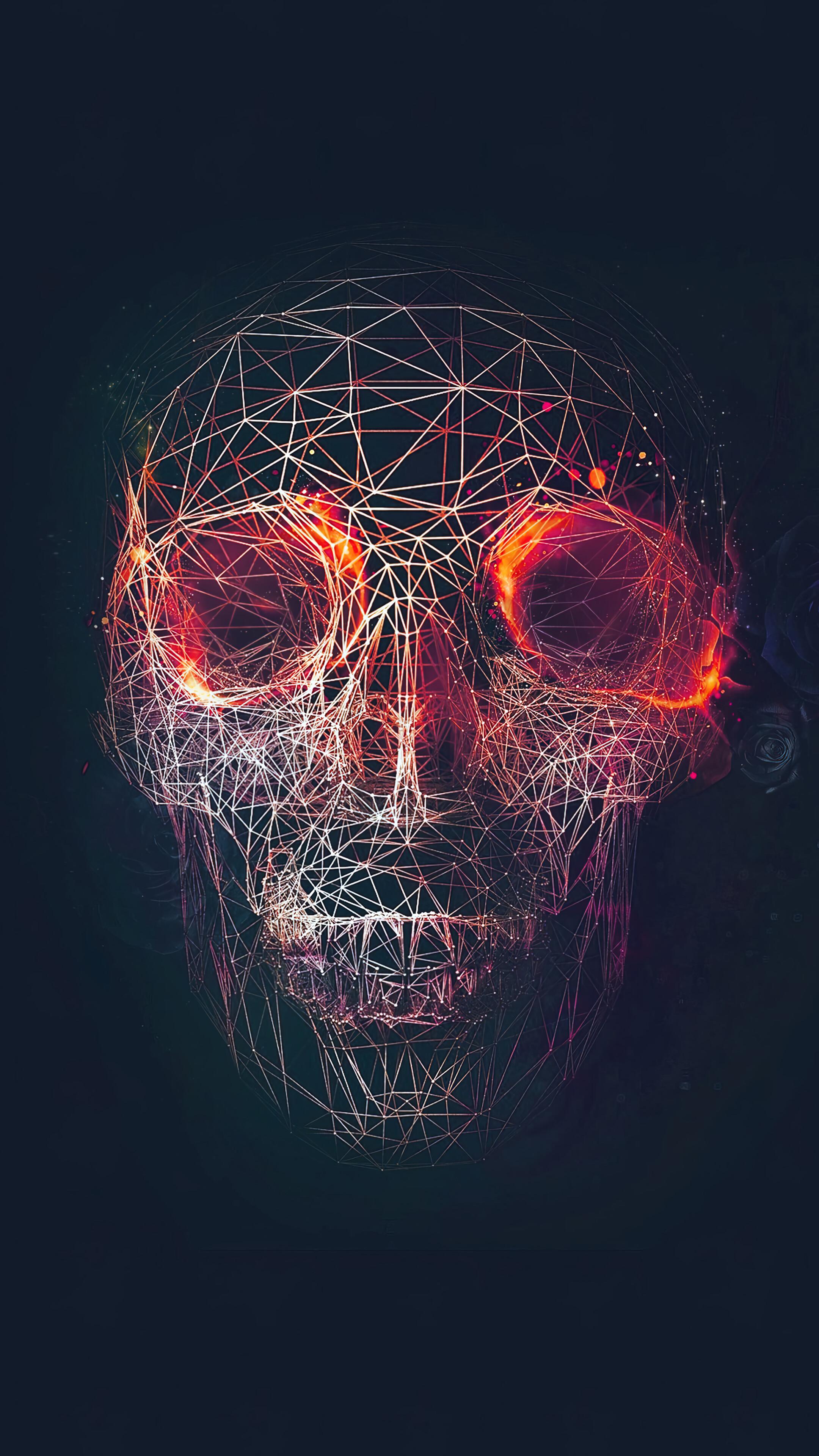 Skull Abstract Digital Art Wallpaper 4k iPhone HD Phone