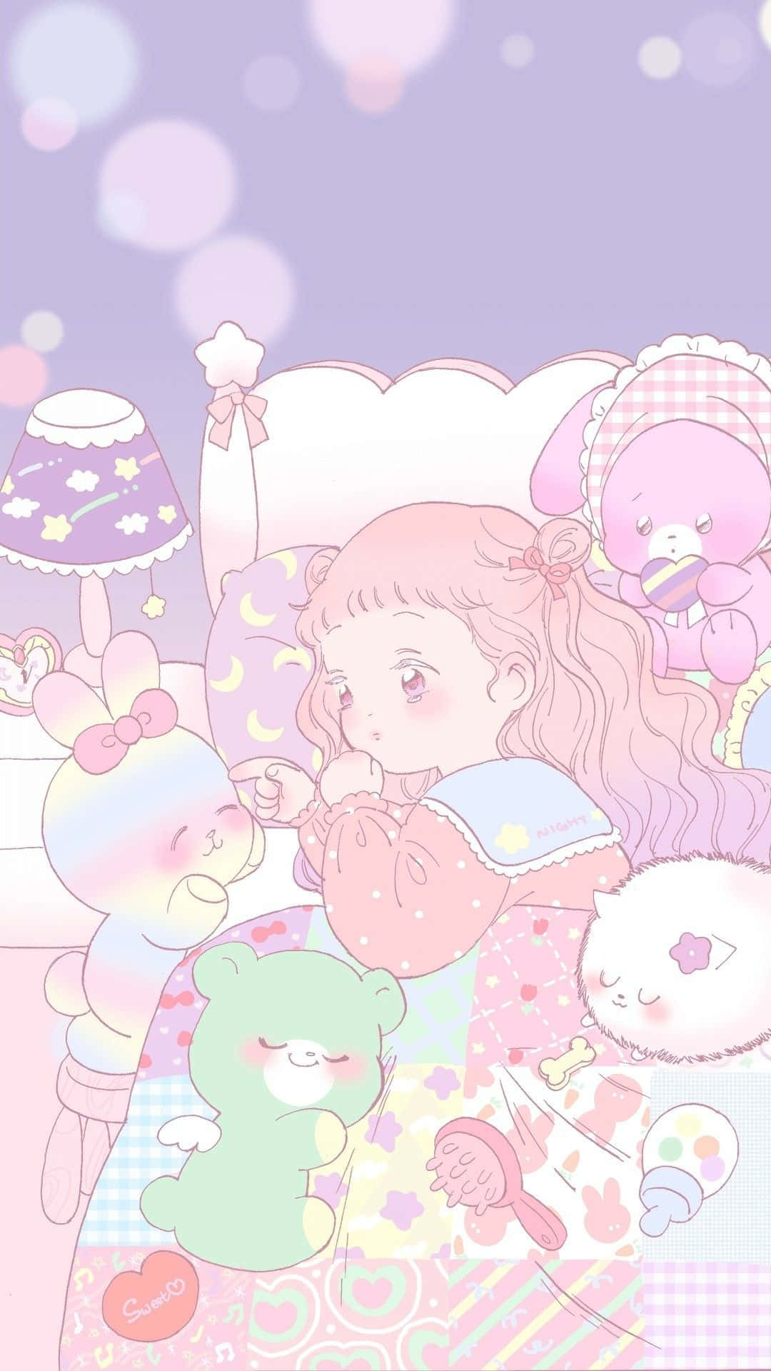 A Dreamy Pastel Pink Aesthetic With Magical Anime Flair Wallpaper