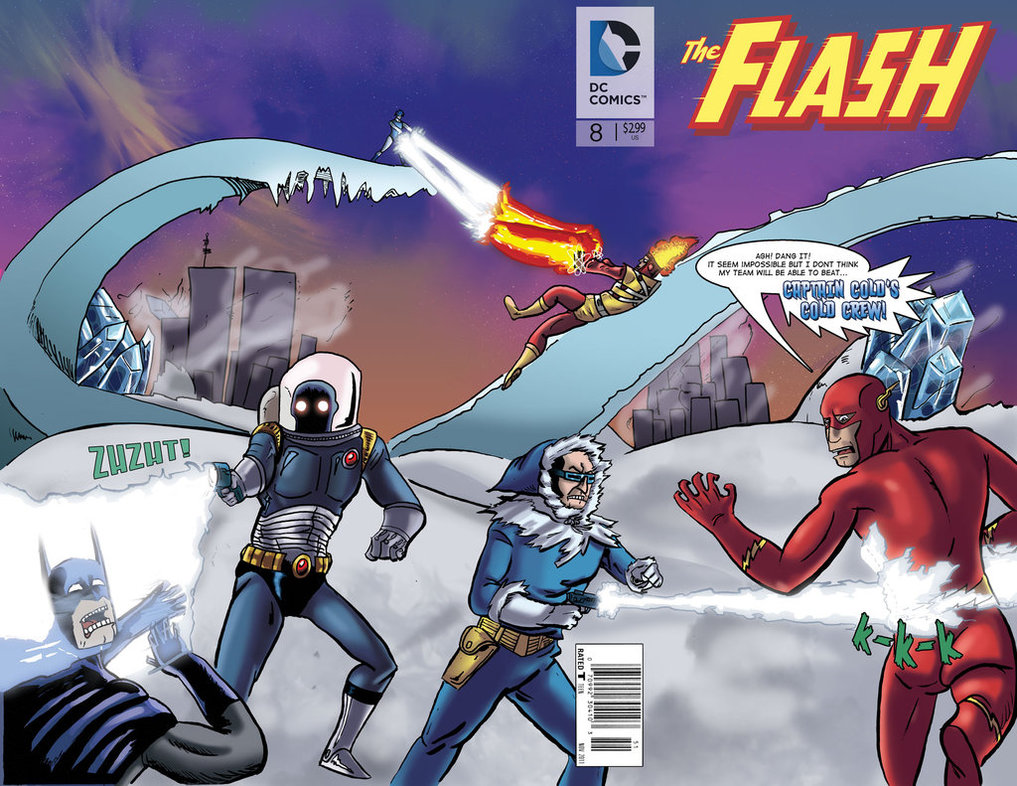 Flash vs Captain Colds Cold Crew by OrangePickles 1017x786