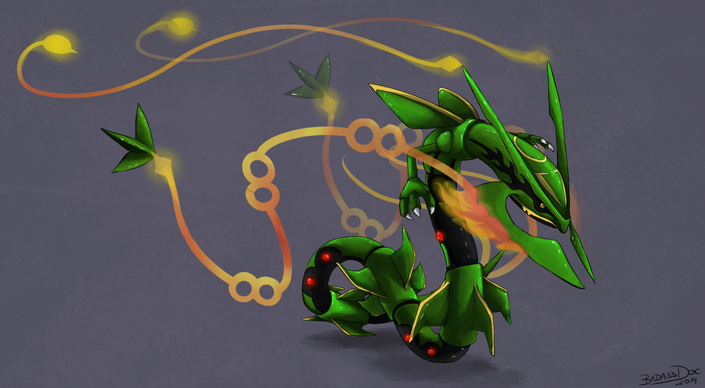 Minimalistic Wallpaper: Mega Rayquaza (#384.1) by MardGeerT