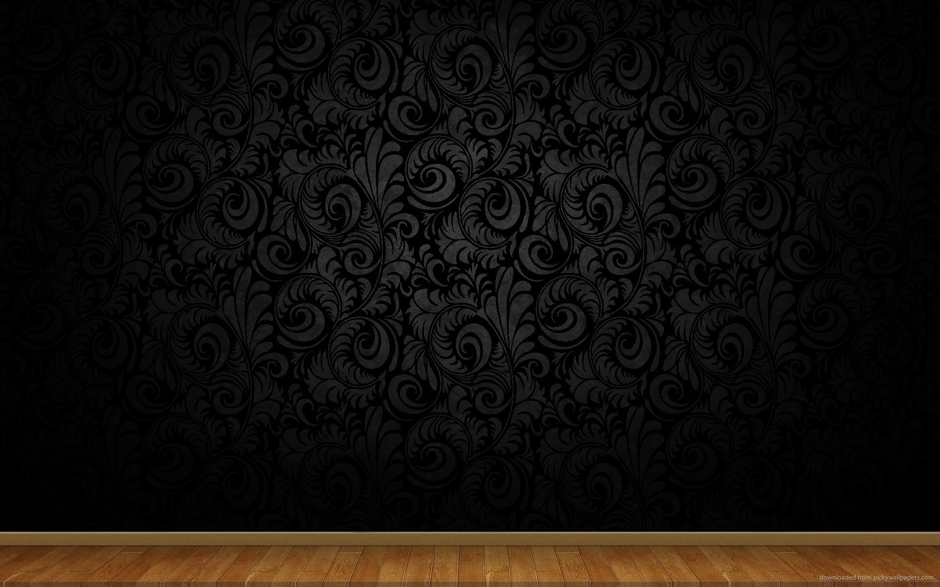 Clean Wooden Floor Black Background Wallpaper