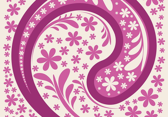 Pink Paisley Background Vector Ornamental Pattern