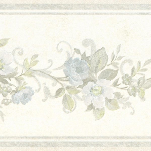 🔥 Free download Light Blue Scroll Floral Brewster Wallpaper Borders