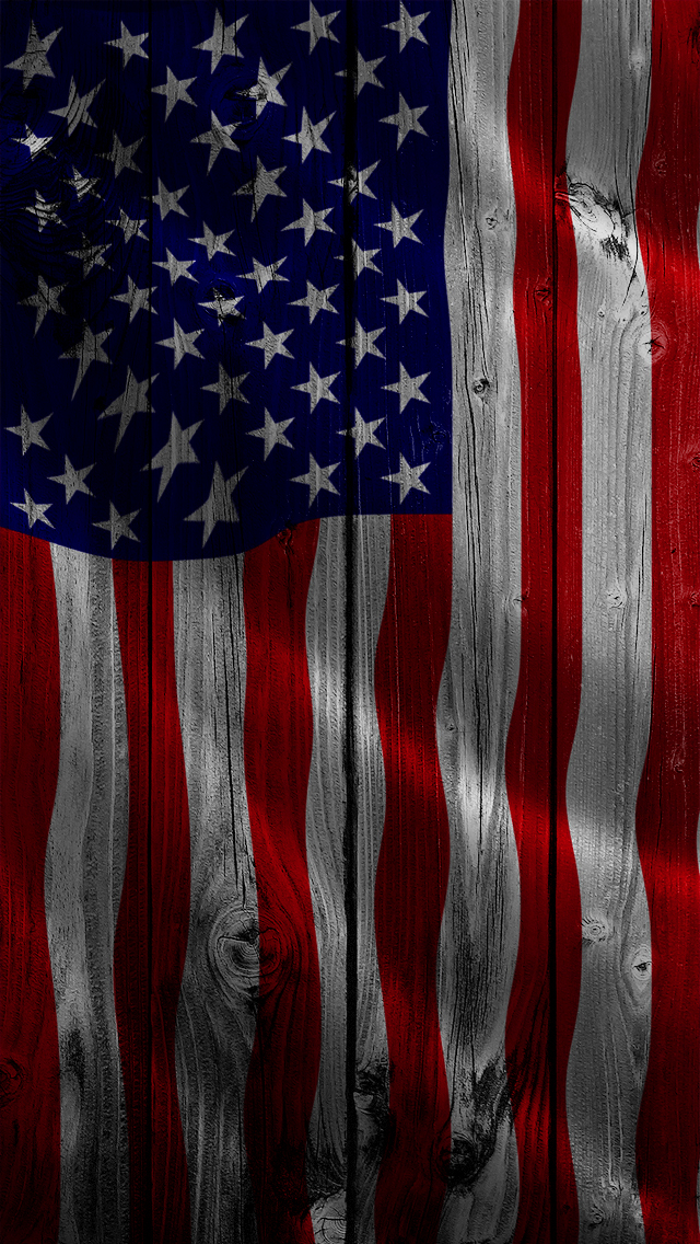 iPhone Wallpaper Wood Custom Us Flag