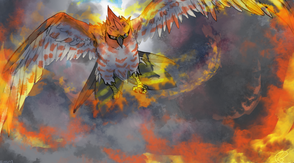 An Indomitable Flame Falcon Pokemon