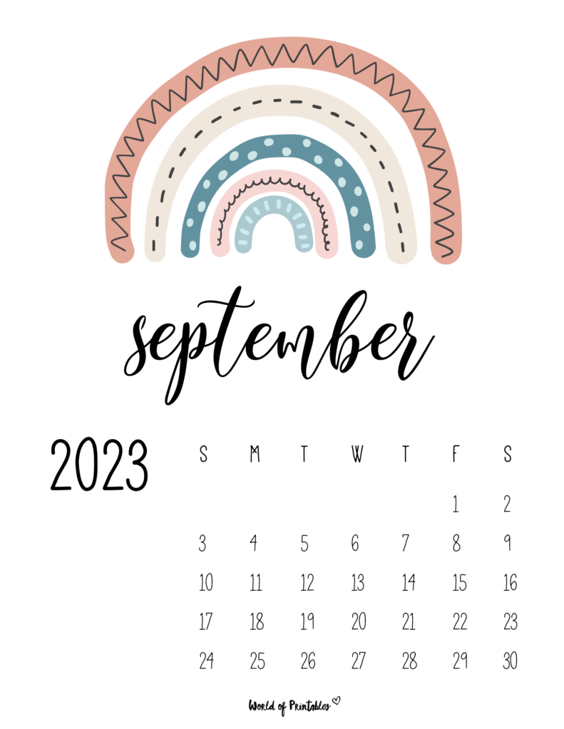 September Calendars Styles