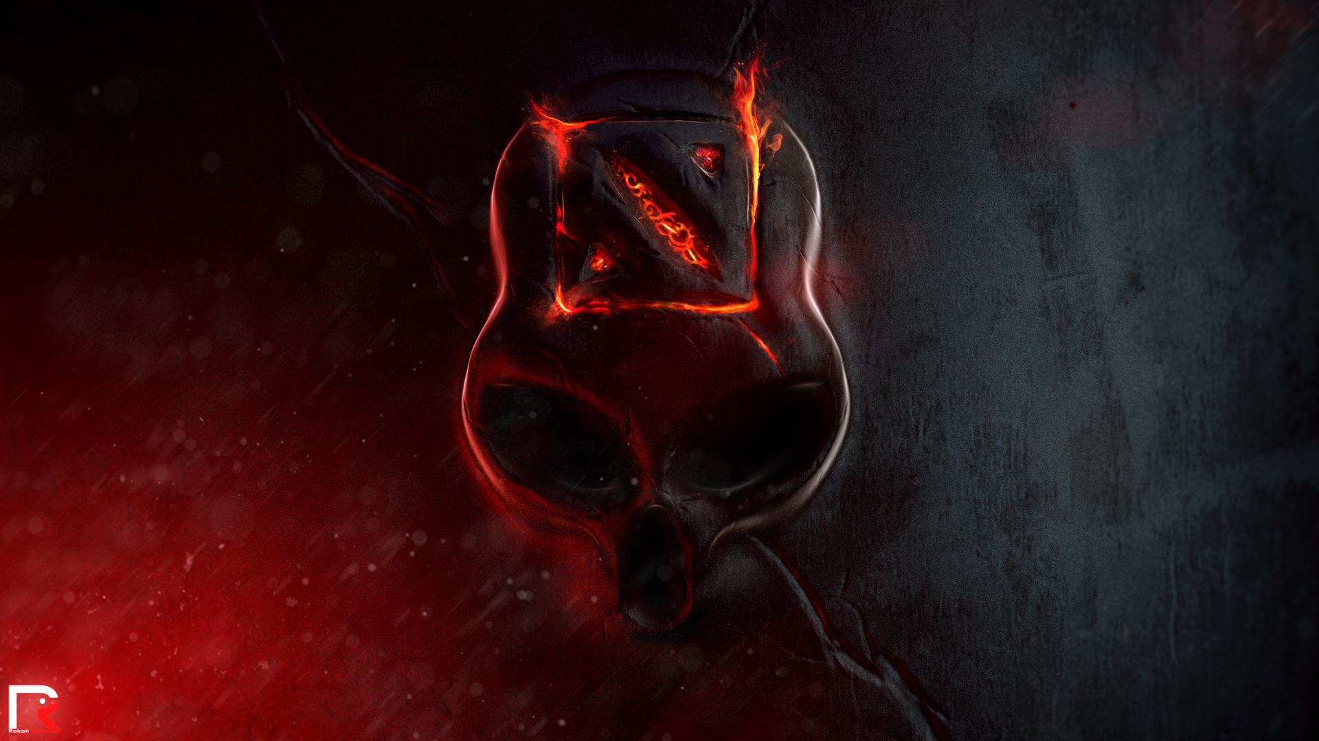 Dota Logo Flaming Fire Skull Game HD Wallpaper Image Picture