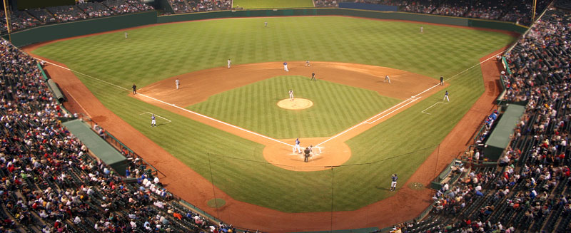 Baseball Stadium Crowd Background A Field Is Lit Up At