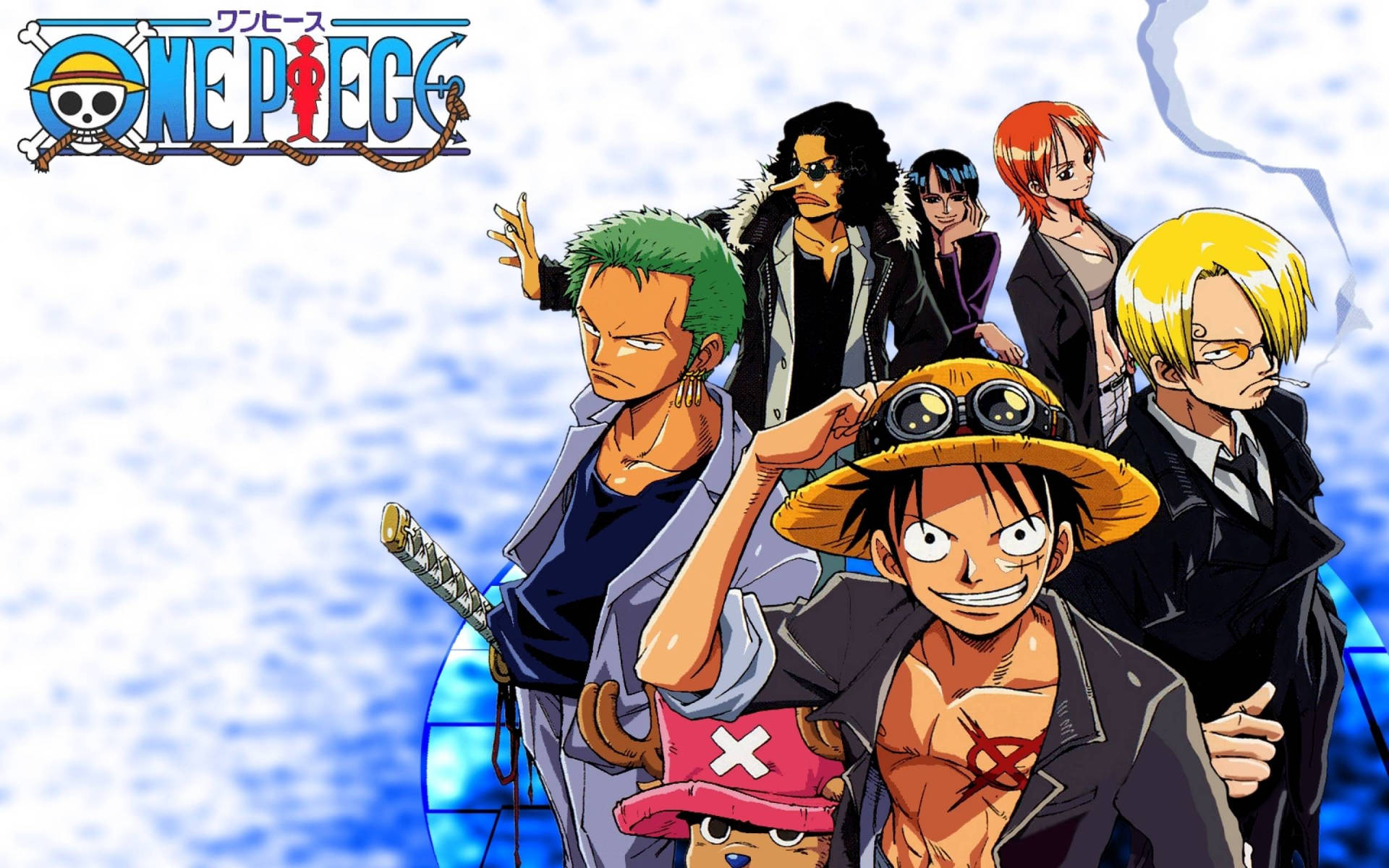 A vibrant illustration featuring the main characters from the One Piece anime, ideal for a 4k wallpaper