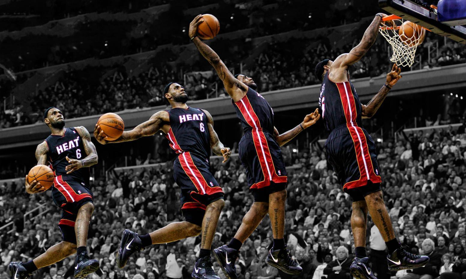 Lebron James Dunk Heat Wallpaper Image In Collection