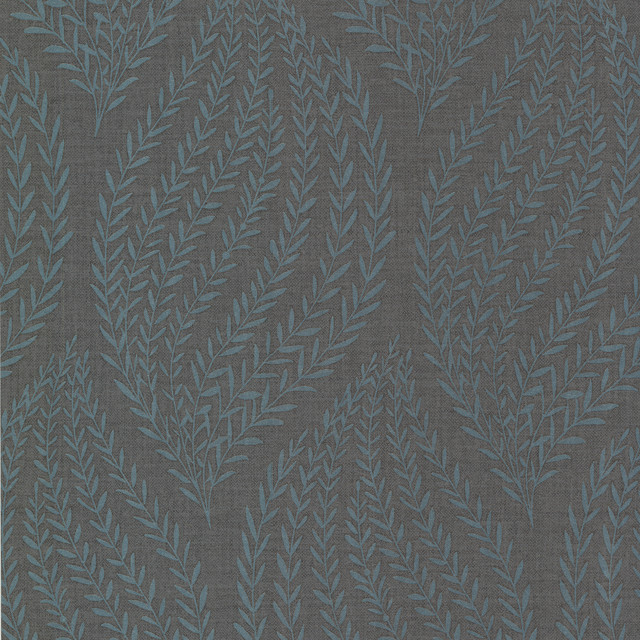 Calix Charcoal Sienna Leaf Wallpaper Swatch Traditional