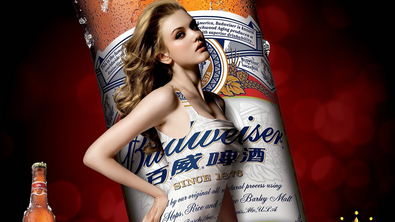 Description Budweiser Girl Advertising Desktop HD Wallpaper