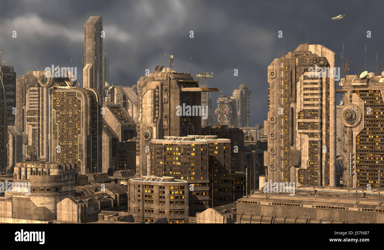 3d Illustration Future City For Futuristic Or Fantasy Background