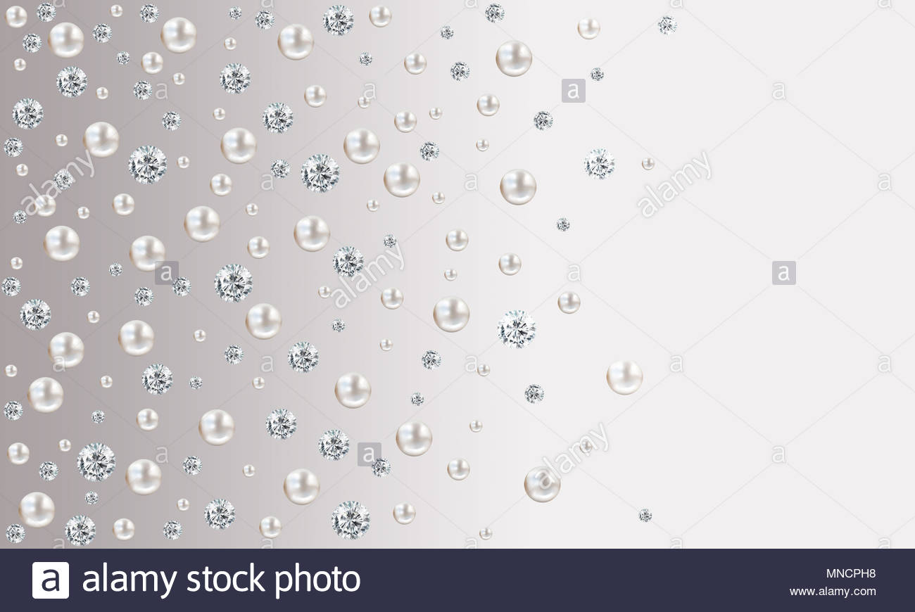 Wedding Pearl Illustration Background With Many Small And Big